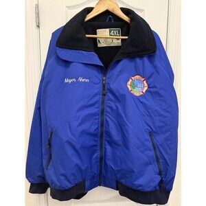 VTG WearGuard Jacket Blue & Black Size 4XL LINED Sea Girt Fire Co#1 Station 44-1